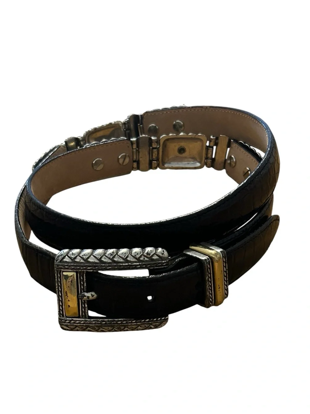 Brighton Black Leather Belt Size Large
